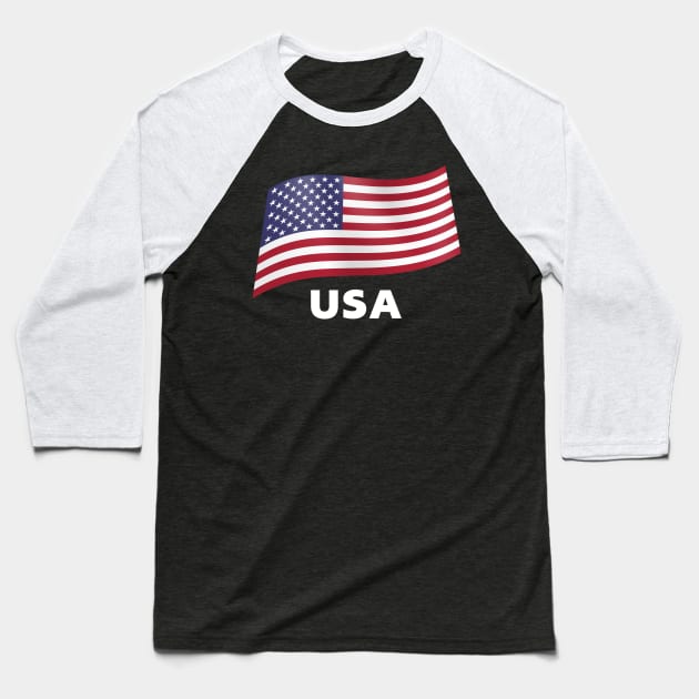 USA flag Baseball T-Shirt by fistfulofwisdom